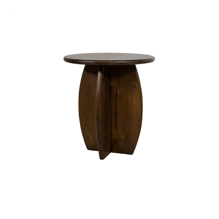 Bijzettafel Belly Table Collection | Massief Mangohout - Walnut - Gelakt | Ø50, H55, Mango