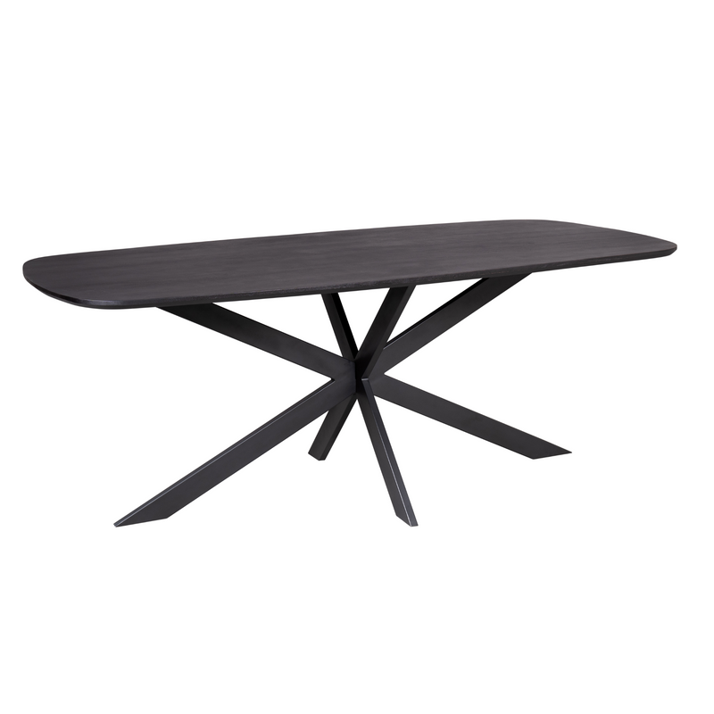 Eettafel Elegance Black | Mangohout | Deens Ovaal | Matrixpoot | 240cm