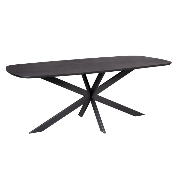 Eettafel Elegance Black | Mangohout | Deens Ovaal | Matrixpoot | 240cm
