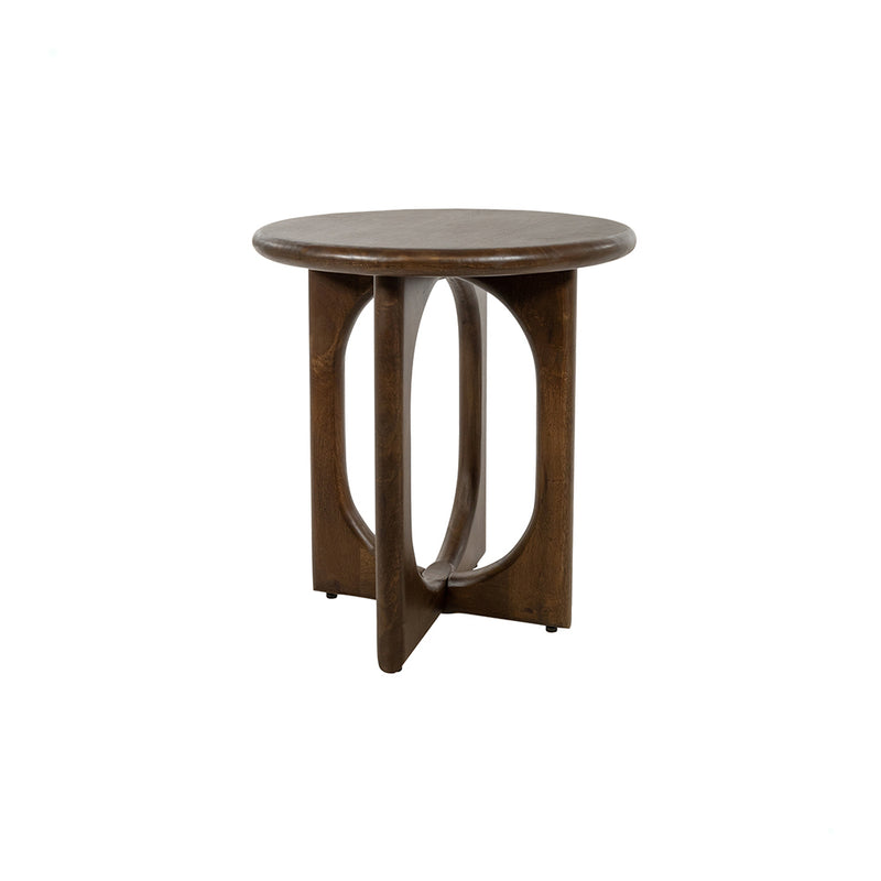 Bijzettafel Zodiac | Massief Mangohout - Walnut - Gelakt | Ø50, H55, Mango