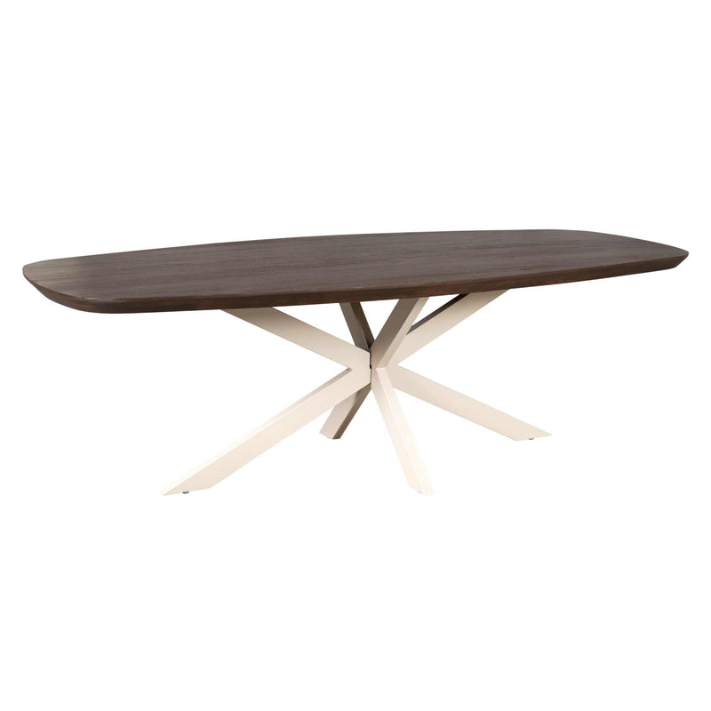 Eettafel Madison Brown | Mangohout | Deens Ovaal | Matrixpoot Sand | 280cm