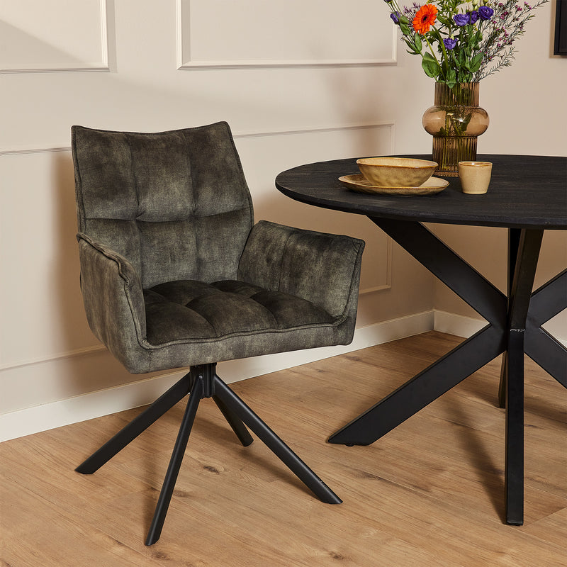 (Prijs per 2) Eetkamerstoel Dani | Velvet Hunter Green