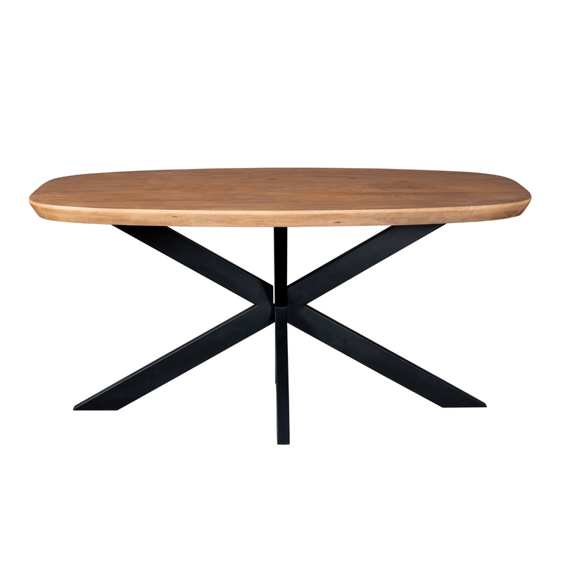 Eettafel Madison Naturel | Mangohout | Deens Ovaal | Matrixpoot Black
