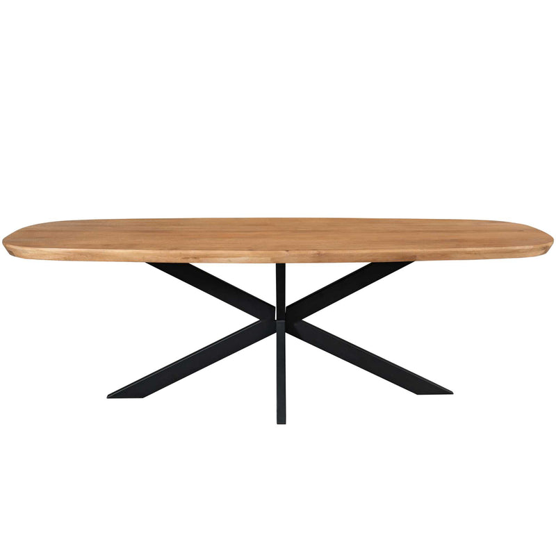 Eettafel Madison Naturel | Mangohout | Deens Ovaal | Matrixpoot Black | 200cm