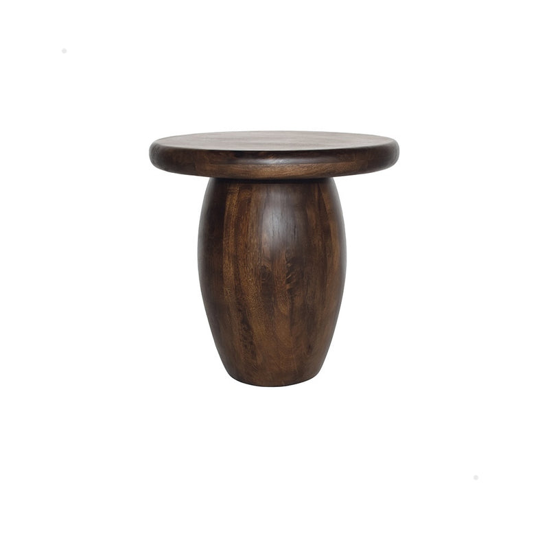 Bijzettafel Balloon | Massief Mangohout - Walnut - Gelakt | Ø50, H50, Mango