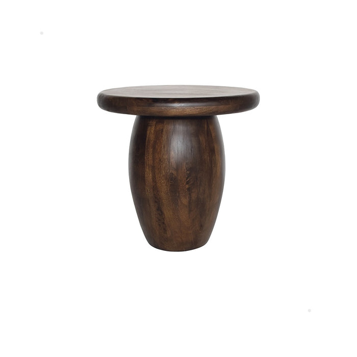 Bijzettafel Balloon | Massief Mangohout - Walnut - Gelakt | Ø50, H50, Mango