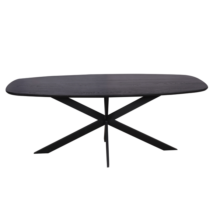 Eettafel Ferris Black | Eikenhout | Deens Ovaal | Matrixpoot