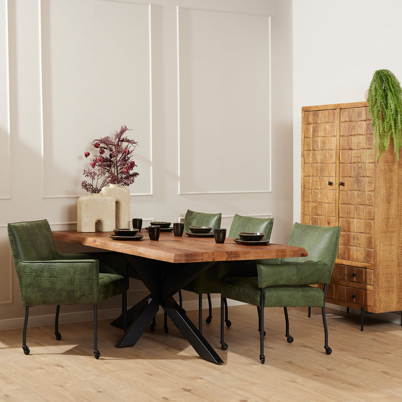 Eettafel Boston | Mangohout | Rechthoek | Matrixpoot | 220cm
