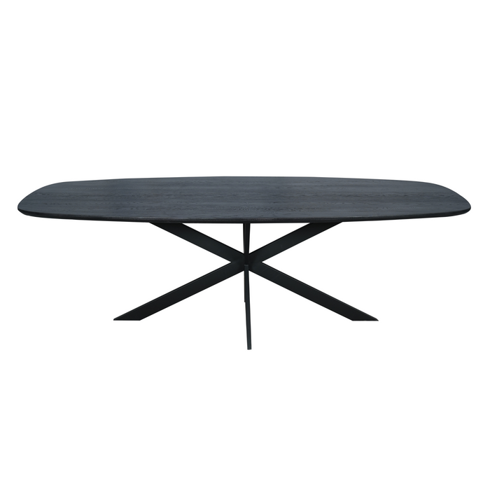 Eettafel Ferris Black | Eikenhout | Deens Ovaal | Matrixpoot | 240cm
