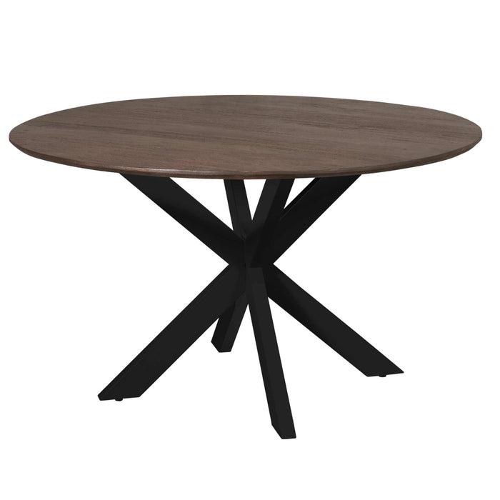 Eettafel Madison Brown | Mangohout | Rond | Matrix Black | 130cm