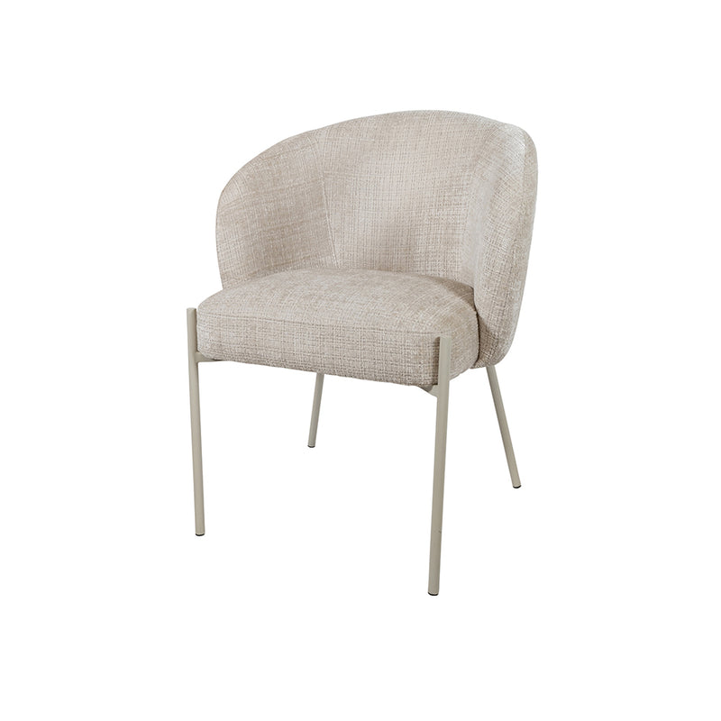Eetkamerstoel Adele | Taupe | Stof | Armleuning
