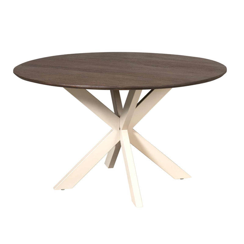 Eettafel Madison Brown | Mangohout | Rond | Matrix Sand | 130cm