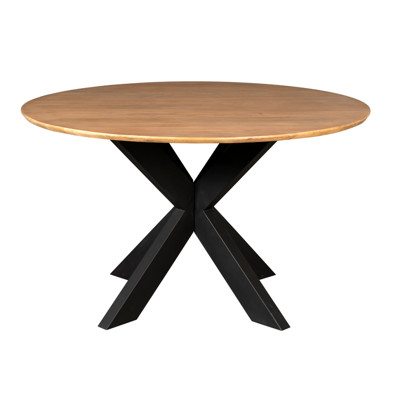 Eettafel Madison Natural | Mangohout | Rond | Matrix Black | 150cm