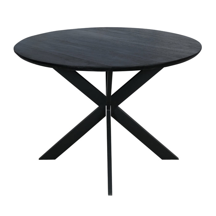 Eettafel Ferris Zwart | Eikenhout | Rond | Matrixpoot