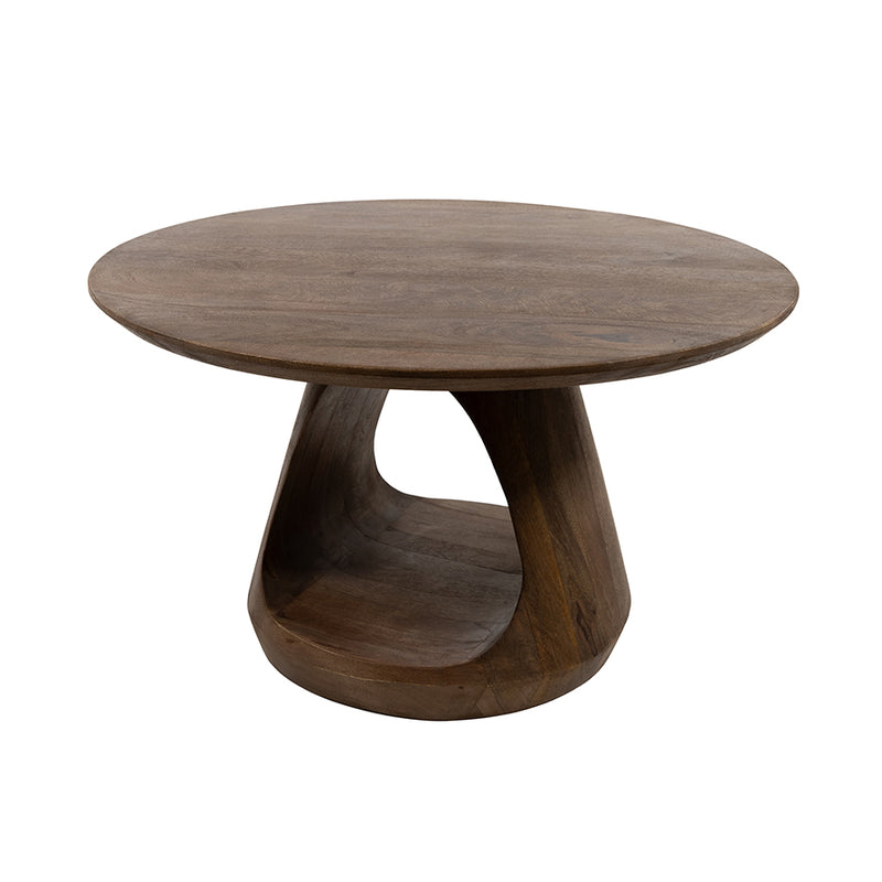 Bremen | Massief Mangohout - Brown Walnut - Gelakt | salontafel Ø70, H38,