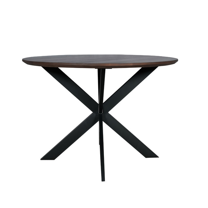 Eettafel Madison Walnut | Mangohout | Rond | Matrix Black | 150cm