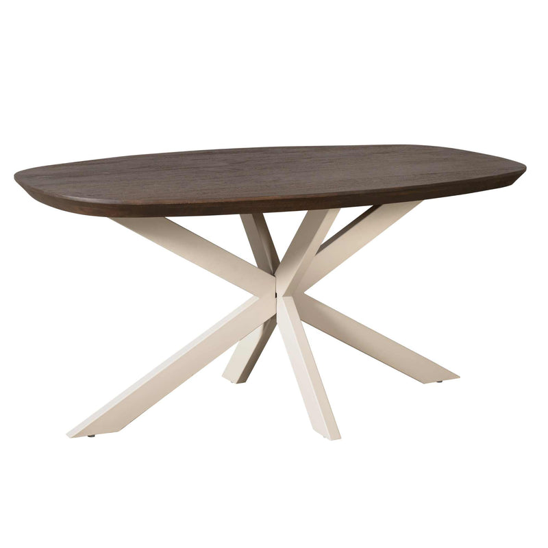 Eettafel Madison Brown | Mangohout | Deens Ovaal | Matrixpoot Sand