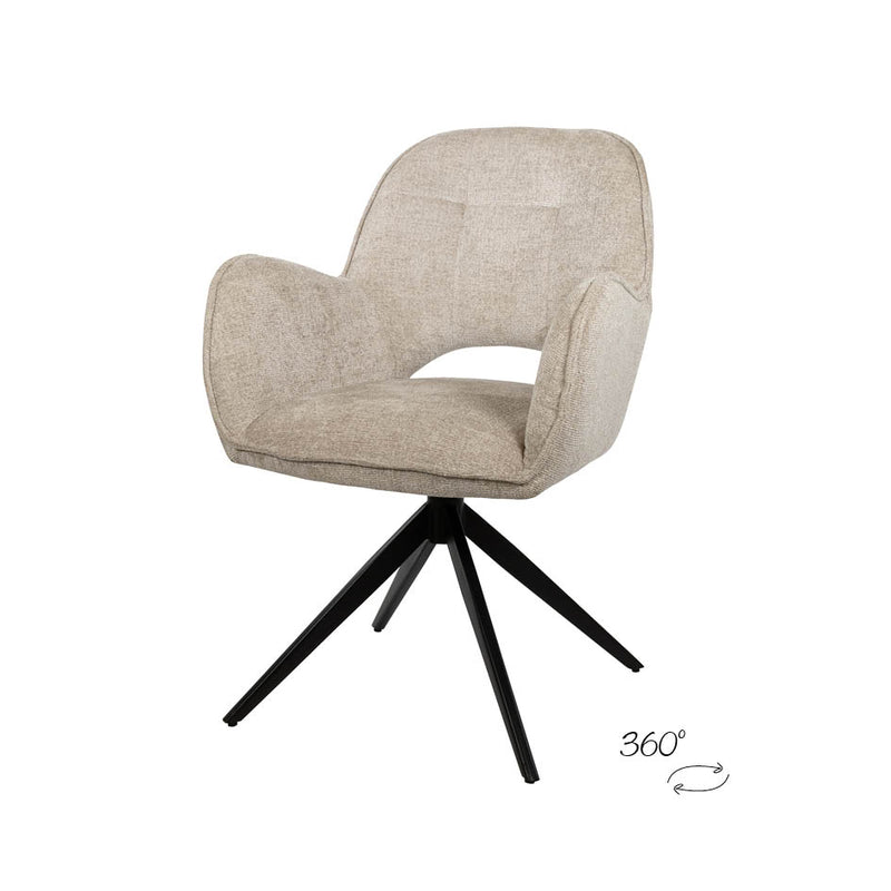 Alicia | eetkamerstoel draaipoot 360ARS Cremona Taupe 04