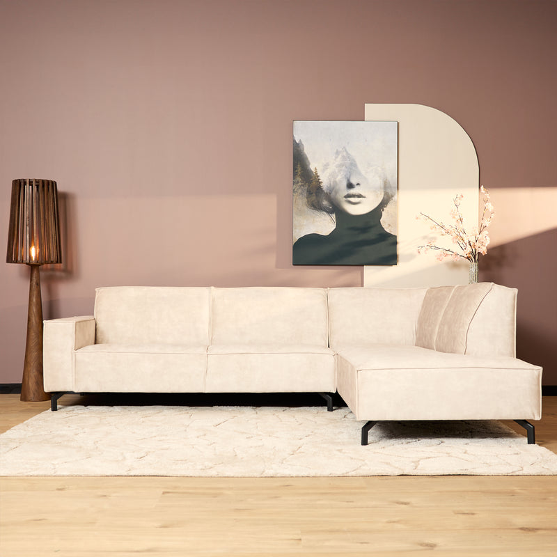 Hoekbank Floris | Rechts | Beige Velvet