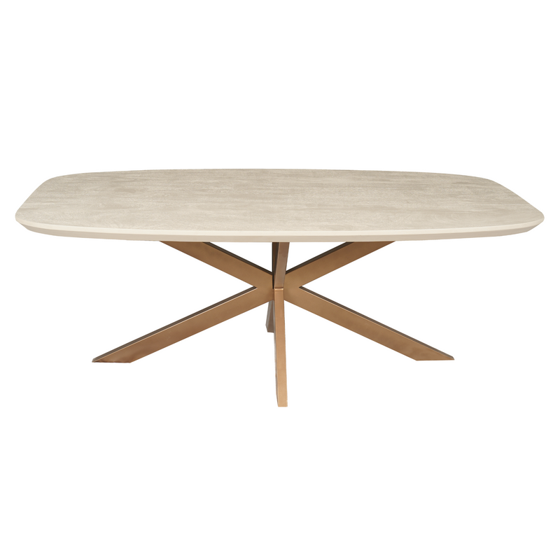 Eettafel Madison Sand | Mangohout | Deens Ovaal | Matrixpoot Brons