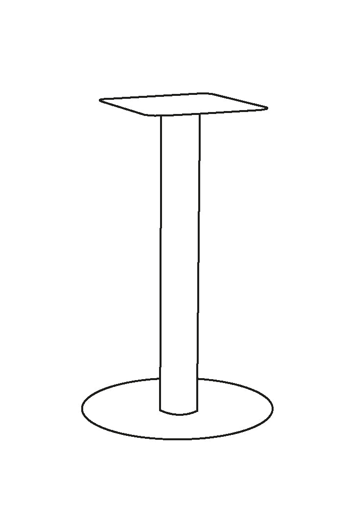Eettafel Tafelpoot Enkel Rond | Metaal | Eetkamertafel Zwart Rond 72 cm