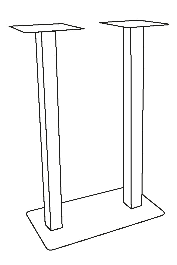Bartafel Tafelpoot | Metaal | Dubbel Zwart Dubbel 108 cm