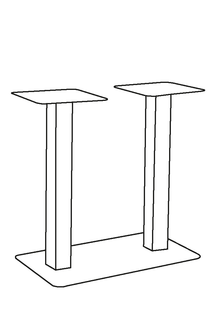 Eettafel Tafelpoot Dubbel | Metaal | Eetkamertafel Zwart Dubbel 71 cm