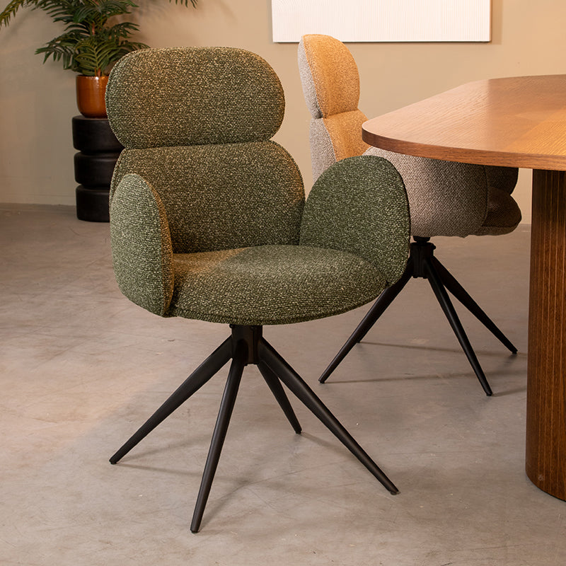 Eetkamerstoel Vidar | Groen | 58x62x91 cm