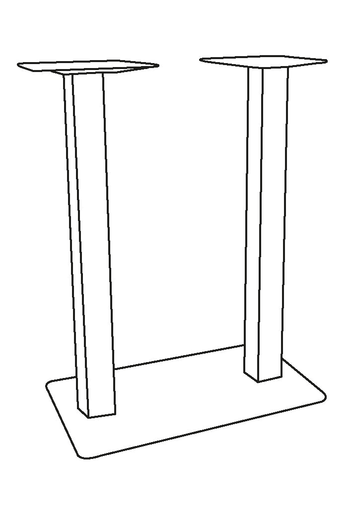 Bartafel Poot | Dubbel Rechthoek 70x40x92 cm (120x70 cm)