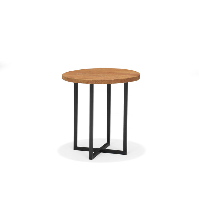 Bijzettafel Cross | MINDI | 50 Rond Zwart+Naturel