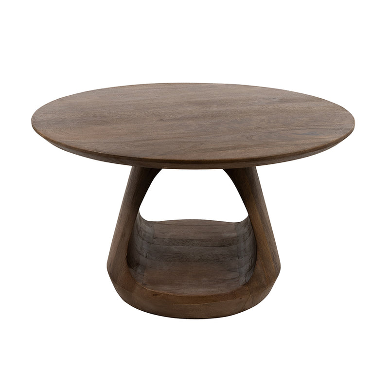 Bremen | Massief Mangohout - Brown Walnut - Gelakt | salontafel Ø70, H38,