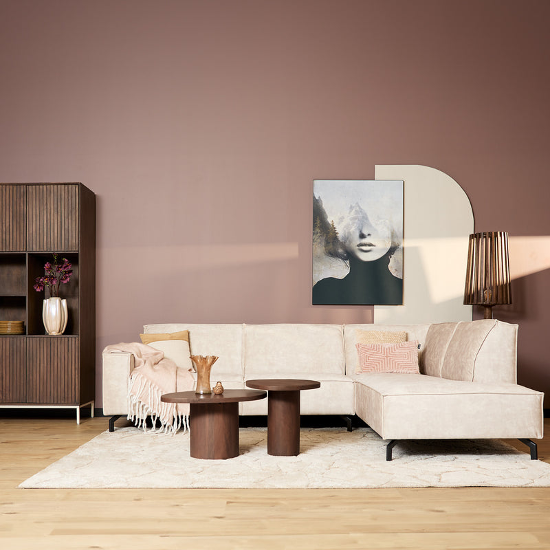 Hoekbank Floris | Rechts | Beige Velvet