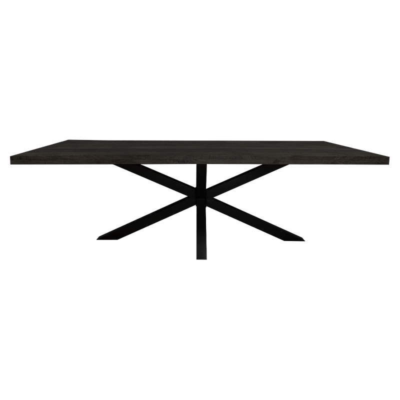 Eettafel Melbourne Black | Mangohout | Rechthoek | Matrixpoot | 180