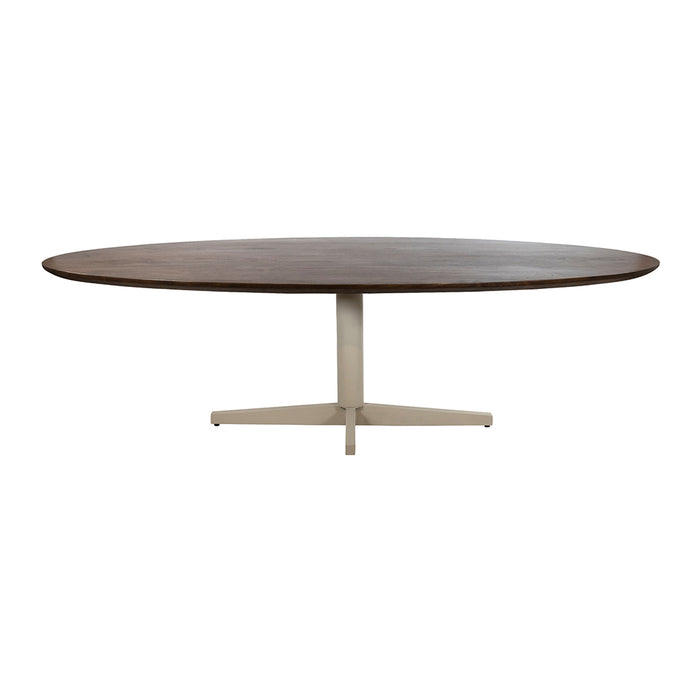 Eetkamertafel Scorpio | Mangohout | Ovaal | Beige Kolompoot | 240cm