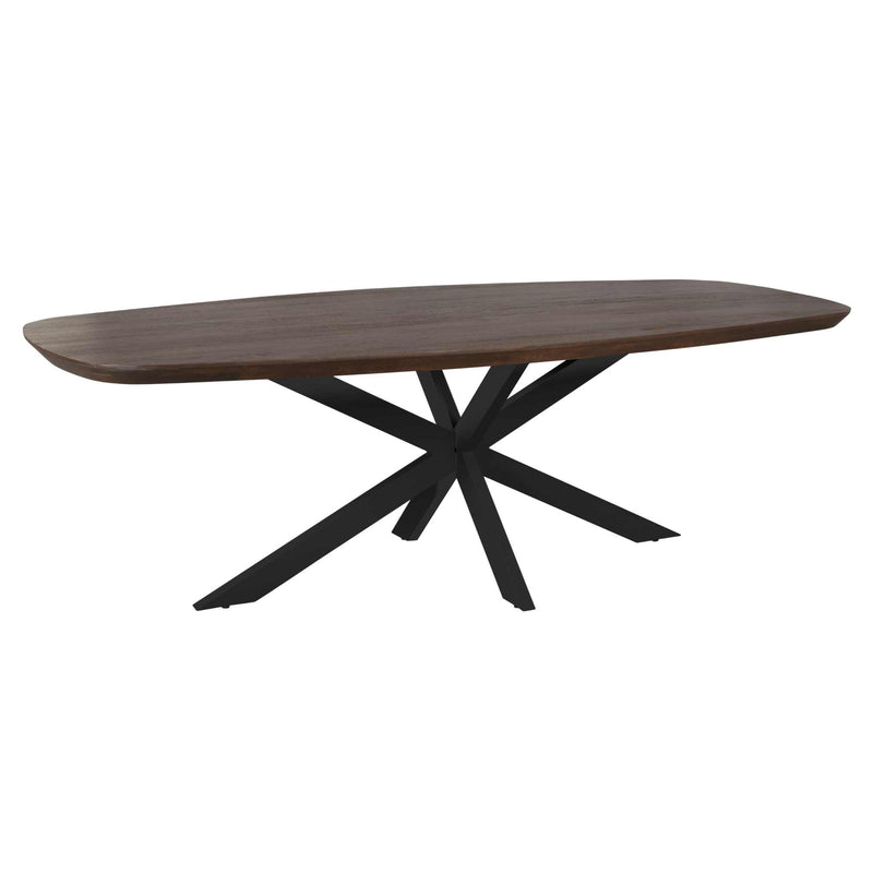 Eettafel Madison Brown | Mangohout | Deens Ovaal | Matrixpoot Black | 200cm