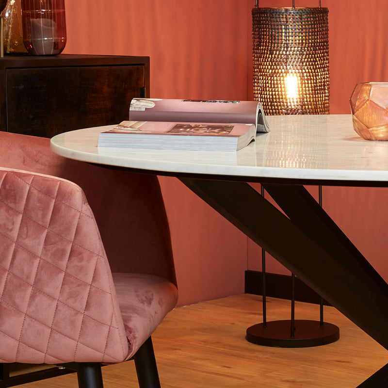 Eettafel Lynn White | Marmer | Rond | Matrixpoot