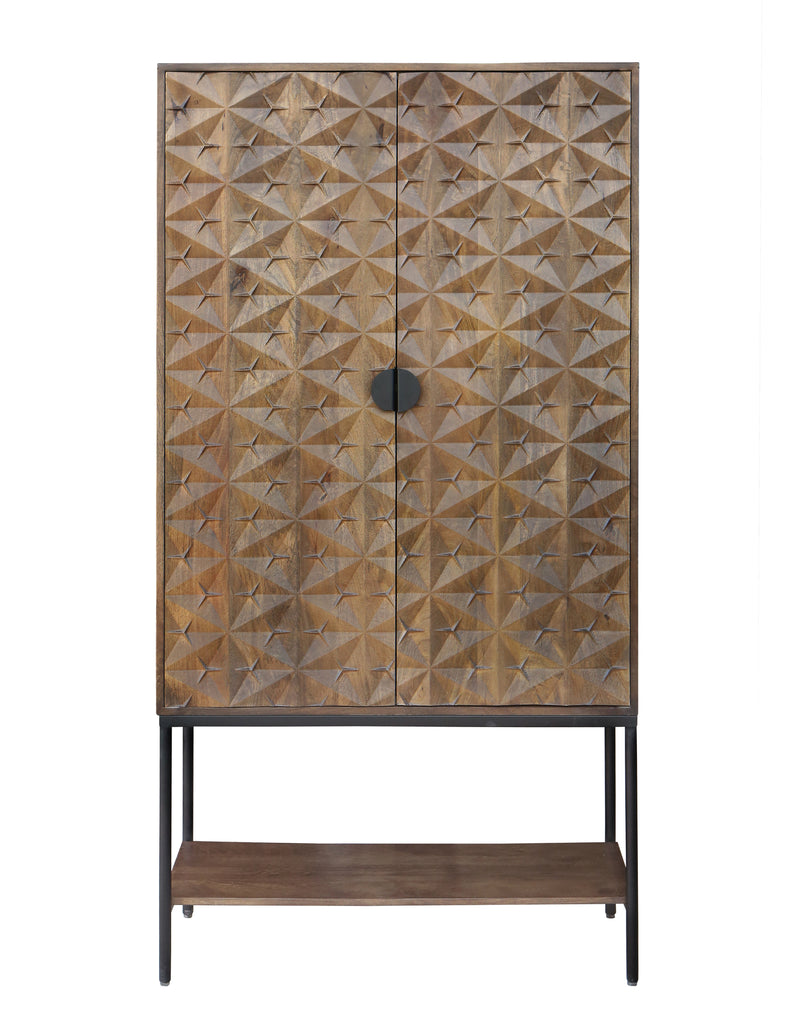 Trinity | 2 deurs kast met onderplank, Mango Brown Walnut