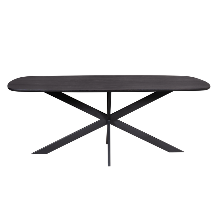 Eettafel Elegance Black | Mangohout | Deens Ovaal | Matrixpoot