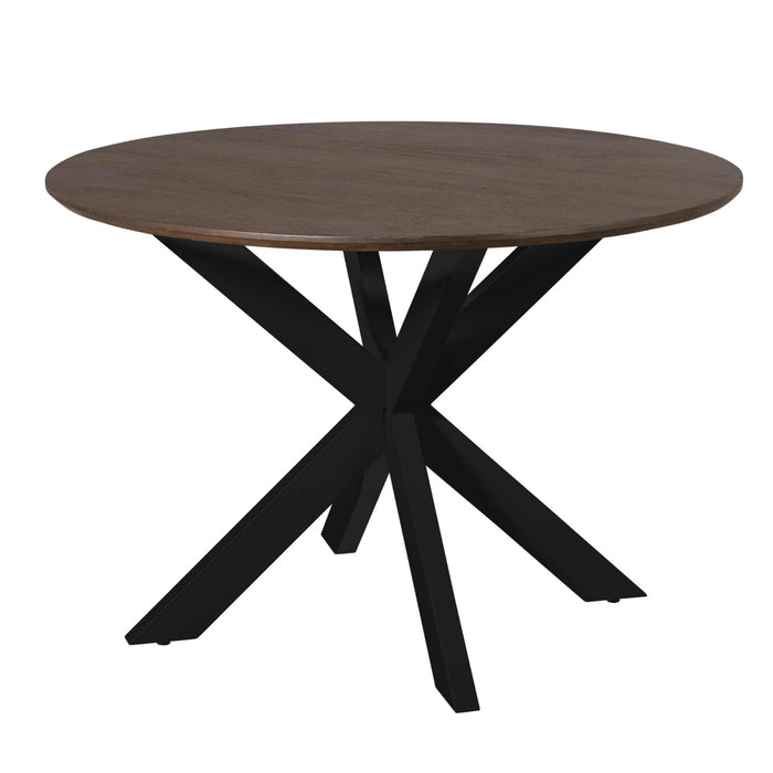Eettafel Madison Brown | Mangohout | Rond | Matrix Black