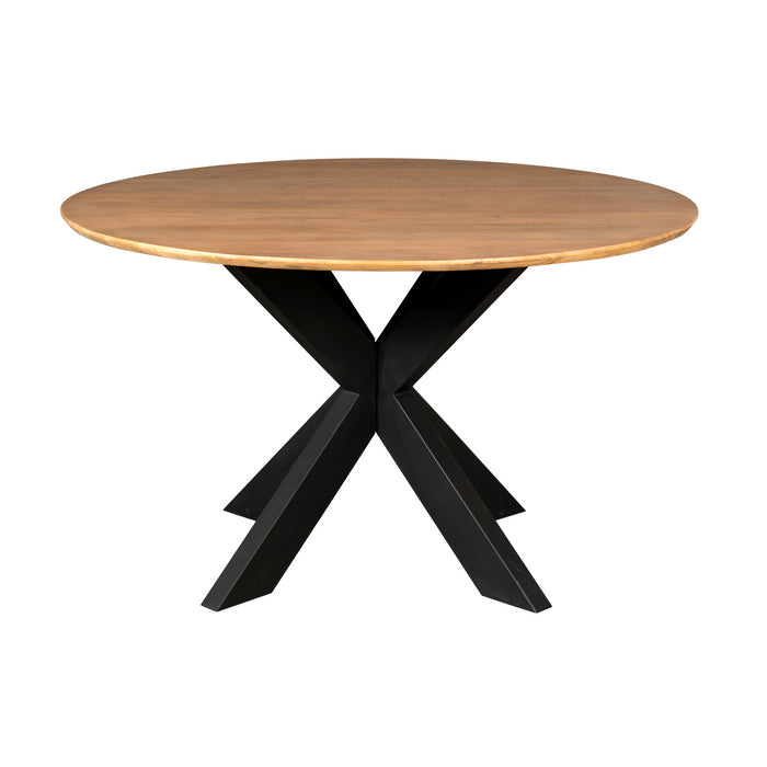 Eettafel Madison Natural | Mangohout | Rond | Matrix Black | 130cm