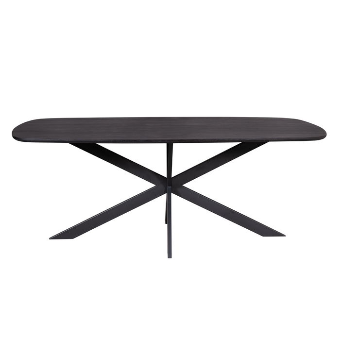 Eettafel Elegance Black | Mangohout | Deens Ovaal | Matrixpoot | 240cm