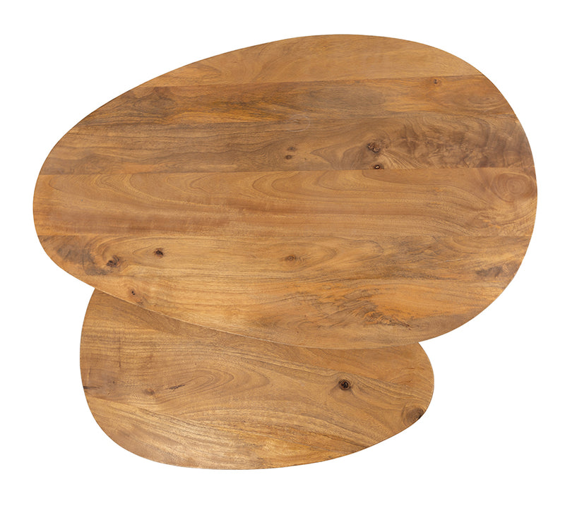 Kassel | Massief Mangohout - Smooth Natural - Gelakt | salontafel organisch, set van 2, (17mm)