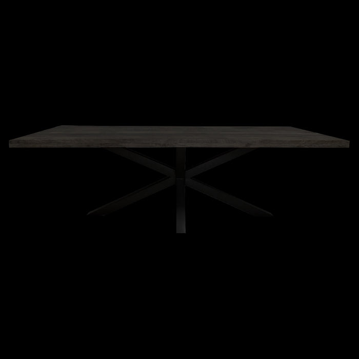 Eettafel Melbourne Black | Mangohout | Rechthoek | Matrixpoot | 200