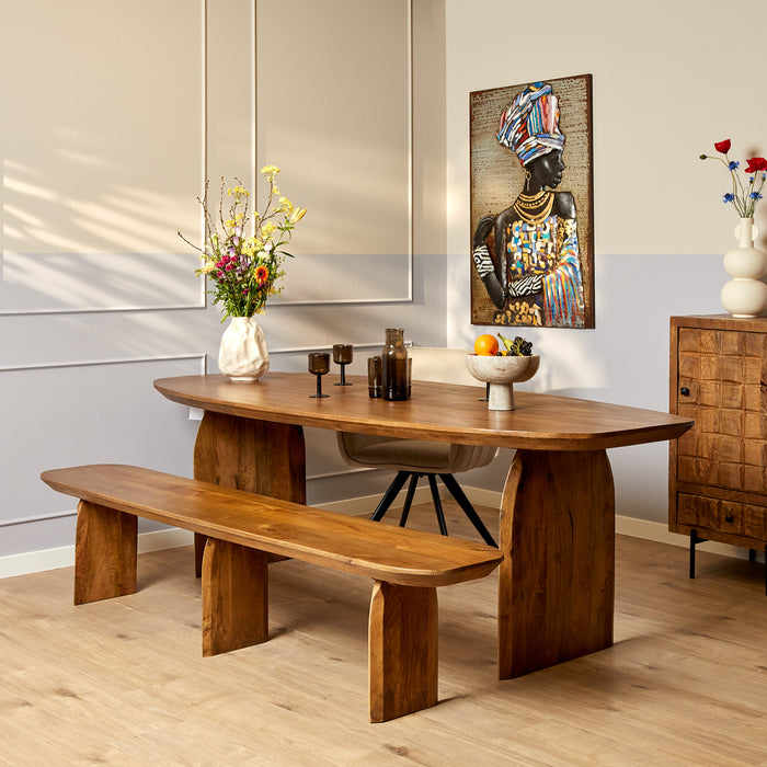 Eetkamertafel Tense | Mangohout | Rechthoek | Matrixpoot | 300 cm