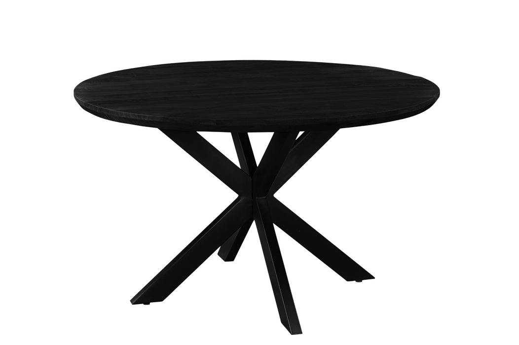 Eettafel Jesper Black | Mangohout | Rond | Matrixpoot