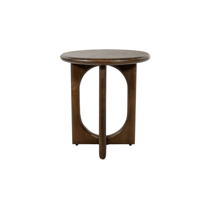Bijzettafel Zodiac | Massief Mangohout - Walnut - Gelakt | Ø50, H55, Mango