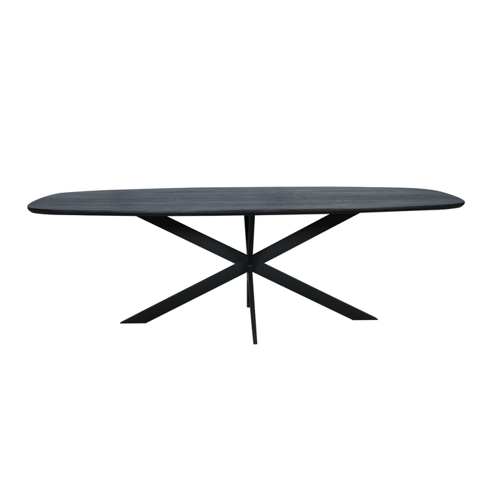 Eettafel Ferris Black | Eikenhout | Deens Ovaal | Matrixpoot | 240cm