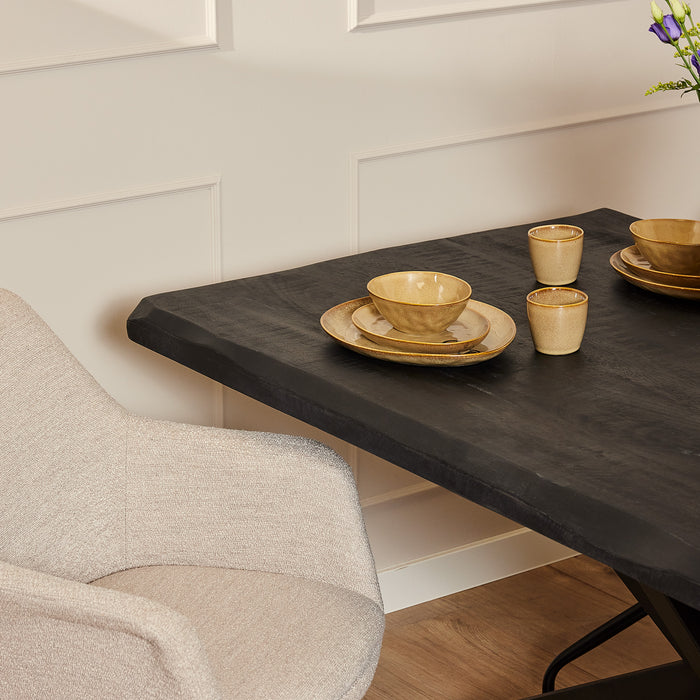 Eettafel Boston Black | Mangohout | Rechthoek | Matrixpoot