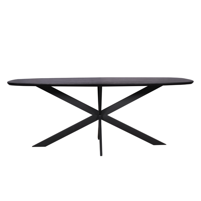 Eettafel Ferris Black | Eikenhout | Deens Ovaal | Matrixpoot