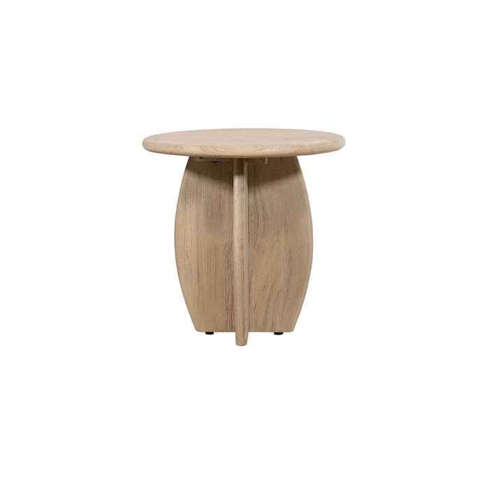 Bijzettafel Durban | Massief Acaciahout - Weathered Wood - Gelakt | Ø50, H50, Acacia